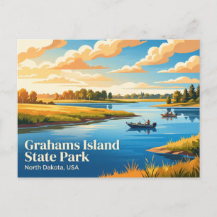 Grahams Island State Park, Devil's Lake, North Dak Postcard