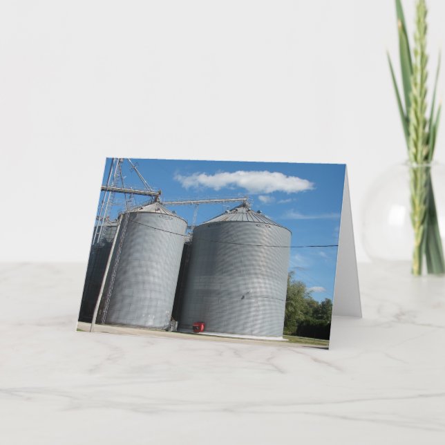 Grain Bins at the Elevator Card (Front)