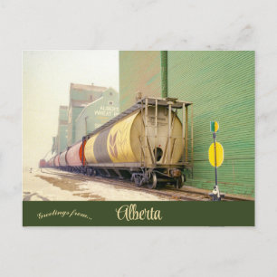 Grain Cars in Spirit River Alberta Canada Postcard