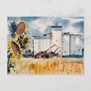 Grain Elevator, Kansas   Robert Johnson Postcard