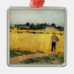Grain Field (by Berthe Morisot) Metal Tree Decoration