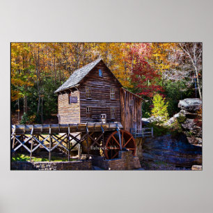 Grain Mill, Babcock, West Virginia Poster