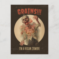 Grains I'm A Vegan Zombie Funny Vintage Horror