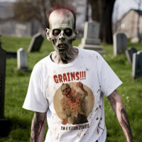 Grains I'm A Vegan Zombie Funny Vintage Horror