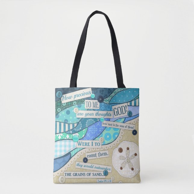 "Grains of Sand" Scripture Beach Tote Bag (Front)