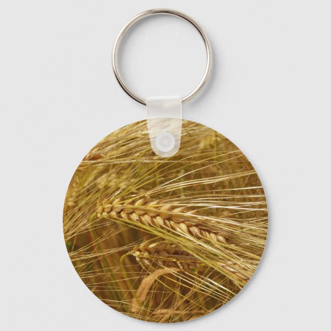 Grains of wheat in the field.  It’s Harvest Time!  Key Ring (Front)