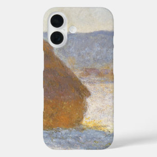 Grainstack in Morning, Snow Effect by Claude Monet iPhone 16 Case