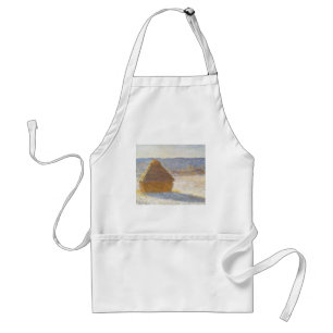 Grainstack in Morning, Snow Effect by Claude Monet Standard Apron