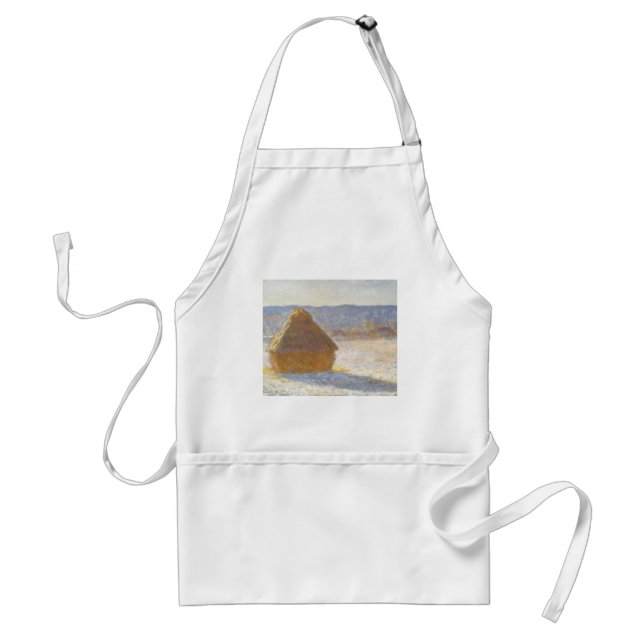 Grainstack in Morning, Snow Effect by Claude Monet Standard Apron (Front)