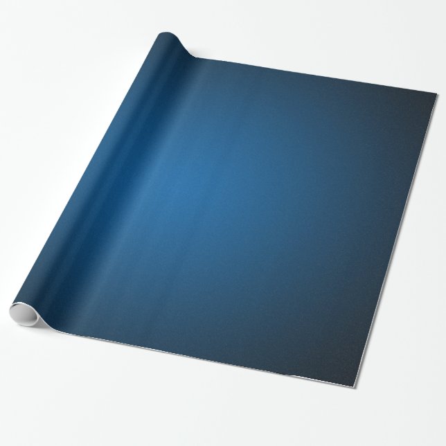 Grainy Blue-Black Vignette Wrapping Paper (Unrolled)