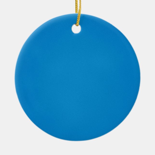 Grainy Bright Blue Background Ceramic Tree Decoration (Front)