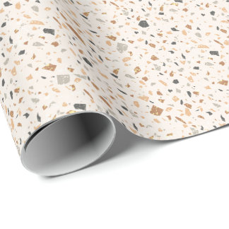 Grainy coloured terrazzo texture seamless pattern wrapping paper