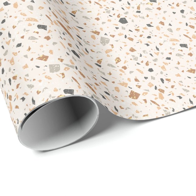 Grainy coloured terrazzo texture seamless pattern wrapping paper (Roll Corner)