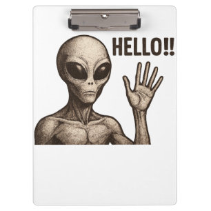 Grainy Encounter: The Alien Greeting Clipboard