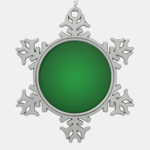 Grainy Green-Black Vignette Snowflake Pewter Christmas Ornament