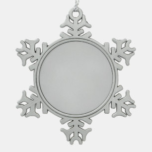 Grainy Grey Artsy Background Snowflake Pewter Christmas Ornament