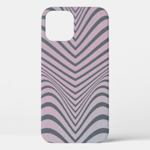 Grainy psychedelic background. Zebra stripe patter iPhone 12 Case