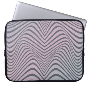 Grainy psychedelic background. Zebra stripe patter Laptop Sleeve
