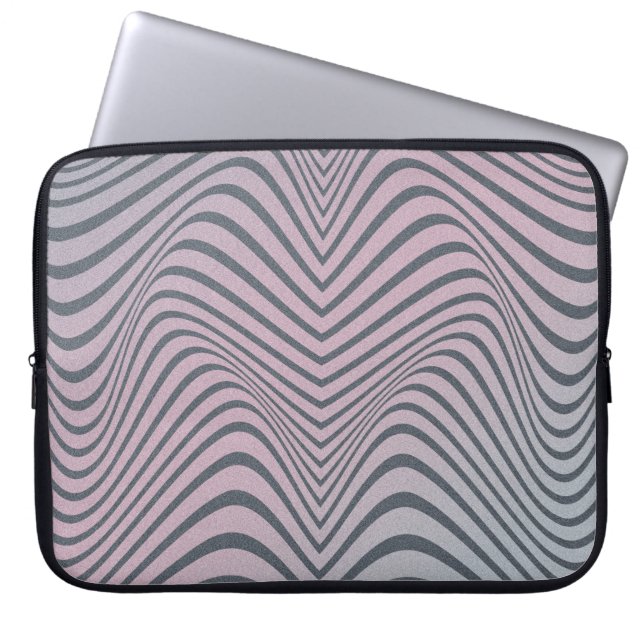 Grainy psychedelic background. Zebra stripe patter Laptop Sleeve (Front)