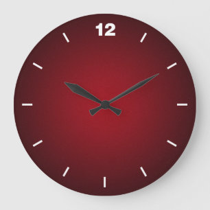 Grainy Red-Black Vignette Large Clock