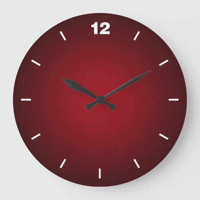 Grainy Red-Black Vignette Large Clock (Front)