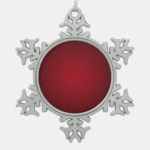 Grainy Red-Black Vignette Snowflake Pewter Christmas Ornament
