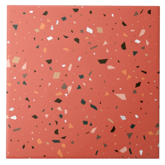 Grainy red terrazzo texture seamless pattern  tile (Front)