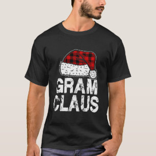 Gram Claus Santa Hat Red Buffalo Plaid Christmas P T-Shirt