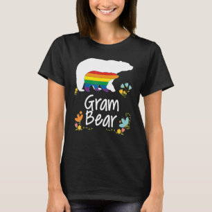 Gram Lgbt Bear Gay Lesbian Pride Rainbow Floral Tr T-Shirt