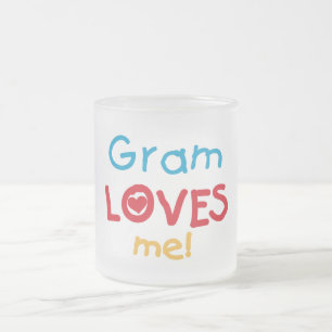 Gram Loves Me T-shirts and Gifts Frosted Glass Coffee Mug