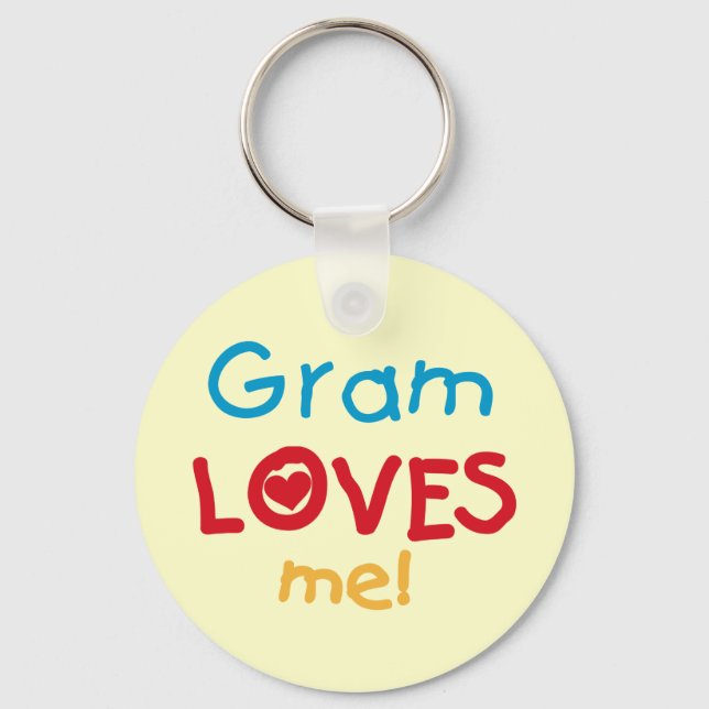 Gram Loves Me T-shirts and Gifts Key Ring (Front)