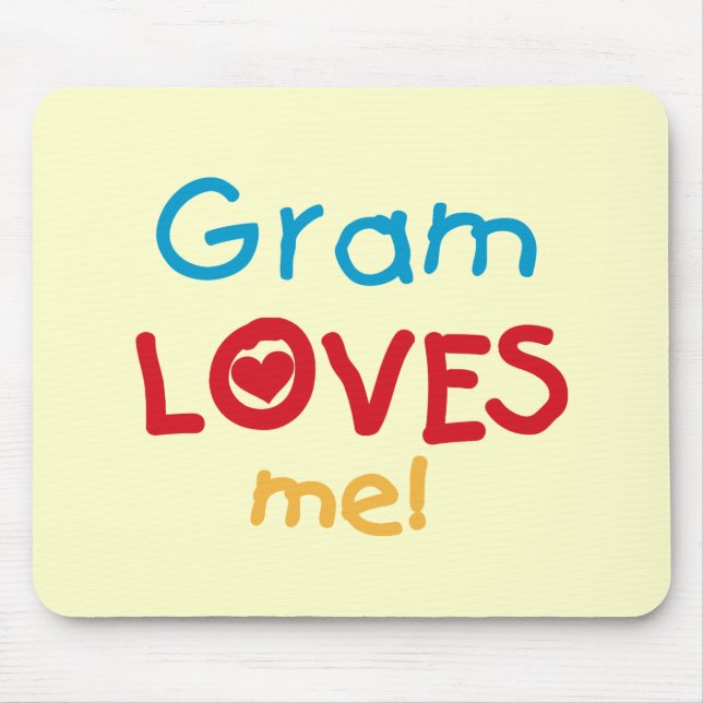 Gram Loves Me T-shirts and Gifts Mouse Mat (Front)