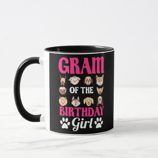 Gram Of The Birthday Girl Dog Paw Bday Party Mug (Left)