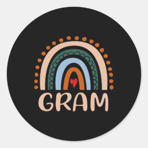 Gram Rainbow Grandma Cute Mothers Day Funny Gram Classic Round Sticker