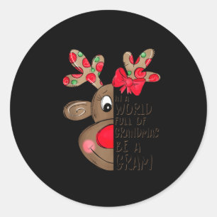Gram Reindeer Xmas Happy Family New Reindeer Merry Classic Round Sticker