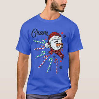 Gram Snowman Candy Cane Christmas Xmas Funny  T-Shirt