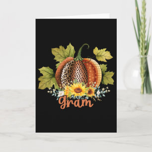 Gram Thanksgiving Leopard Pumpkin Sunflower Coquet Card