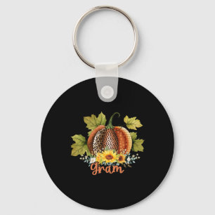 Gram Thanksgiving Leopard Pumpkin Sunflower Coquet Key Ring