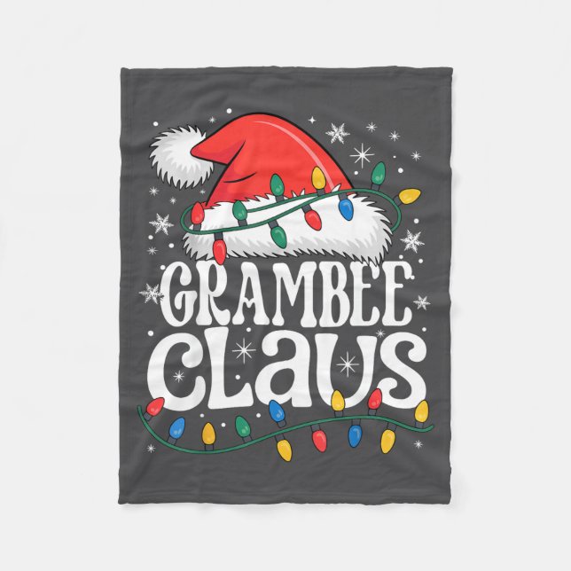 Grambee Claus Funny Xmas Christmas Grandma Holiday Fleece Blanket (Front)
