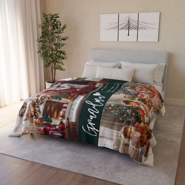 Gramdma Grandkids Photo Collage Christmas Sherpa Blanket (Gramdma Grandkids Photo Collage Christmas Sherpa Blanket)