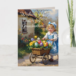 GRAMDMOTHER ~ EASTER VINTAGE ART ~ Sweet child ~ Holiday Card