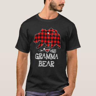 Gramma Bear Christmas Pajama Red Plaid Buffalo Fam T-Shirt