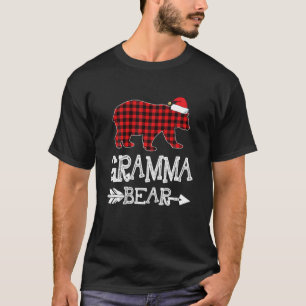Gramma Bear Christmas Pajama Red Plaid Buffalo Fam T-Shirt