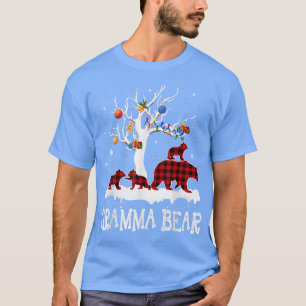 Gramma Bear Christmas Pajama Red Plaid Buffalo Fam T-Shirt