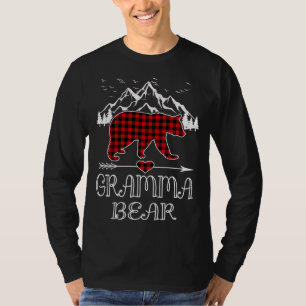 Gramma Bear Red Buffalo Plaid Grandma Bear Pajama T-Shirt
