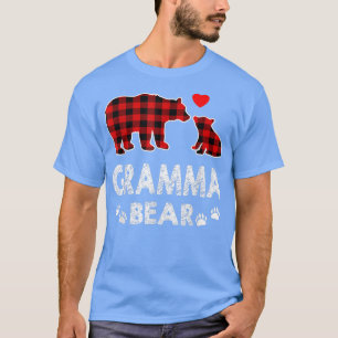 Gramma Bear Shirt, Red Buffalo Plaid Gramma Bear P T-Shirt