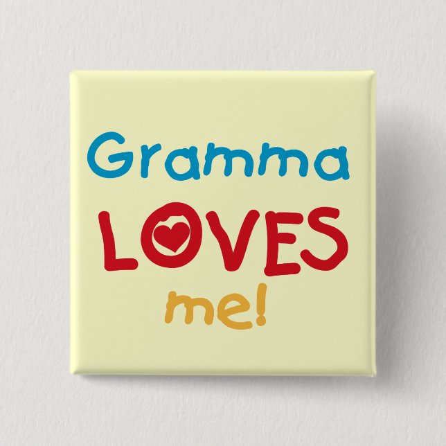 Gramma Loves Me T-shirts and Gifts 15 Cm Square Badge (Front)