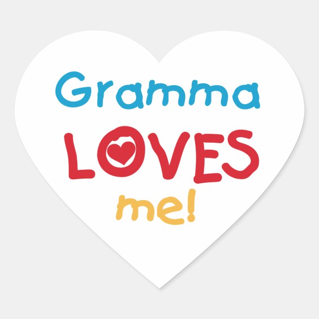 Gramma Loves Me T-shirts and Gifts Heart Sticker (Front)