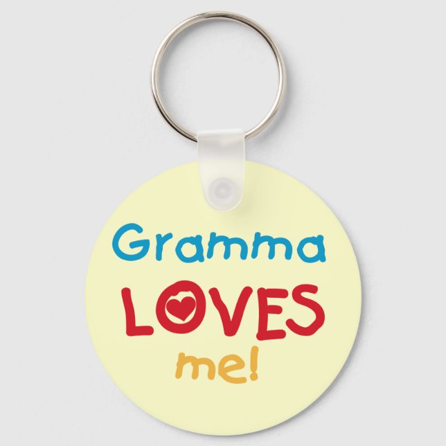 Gramma Loves Me T-shirts and Gifts Key Ring (Front)