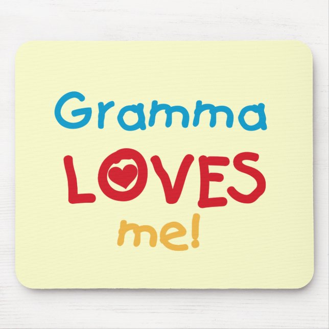 Gramma Loves Me T-shirts and Gifts Mouse Mat (Front)